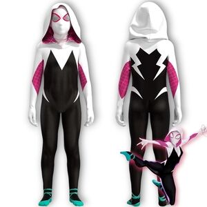 8-9 Girls Spider-Gwen Kids Costume Into the Spider-Verse Girls Halloween Costume